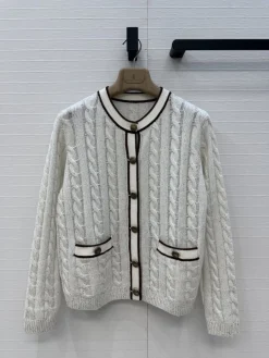 BRUNELLO CUCINELLI Sweaters Cashmere White-Brown S-L D50202609062714