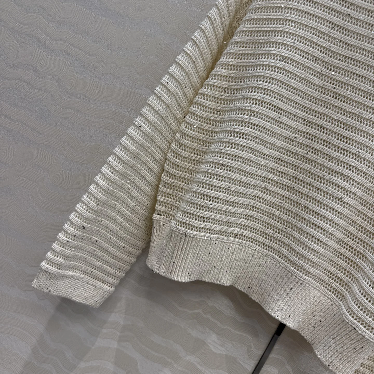 BRUNELLO CUCINELLI Sweaters Cotton Sequins Cream S-L B30202609062718 - Image 5