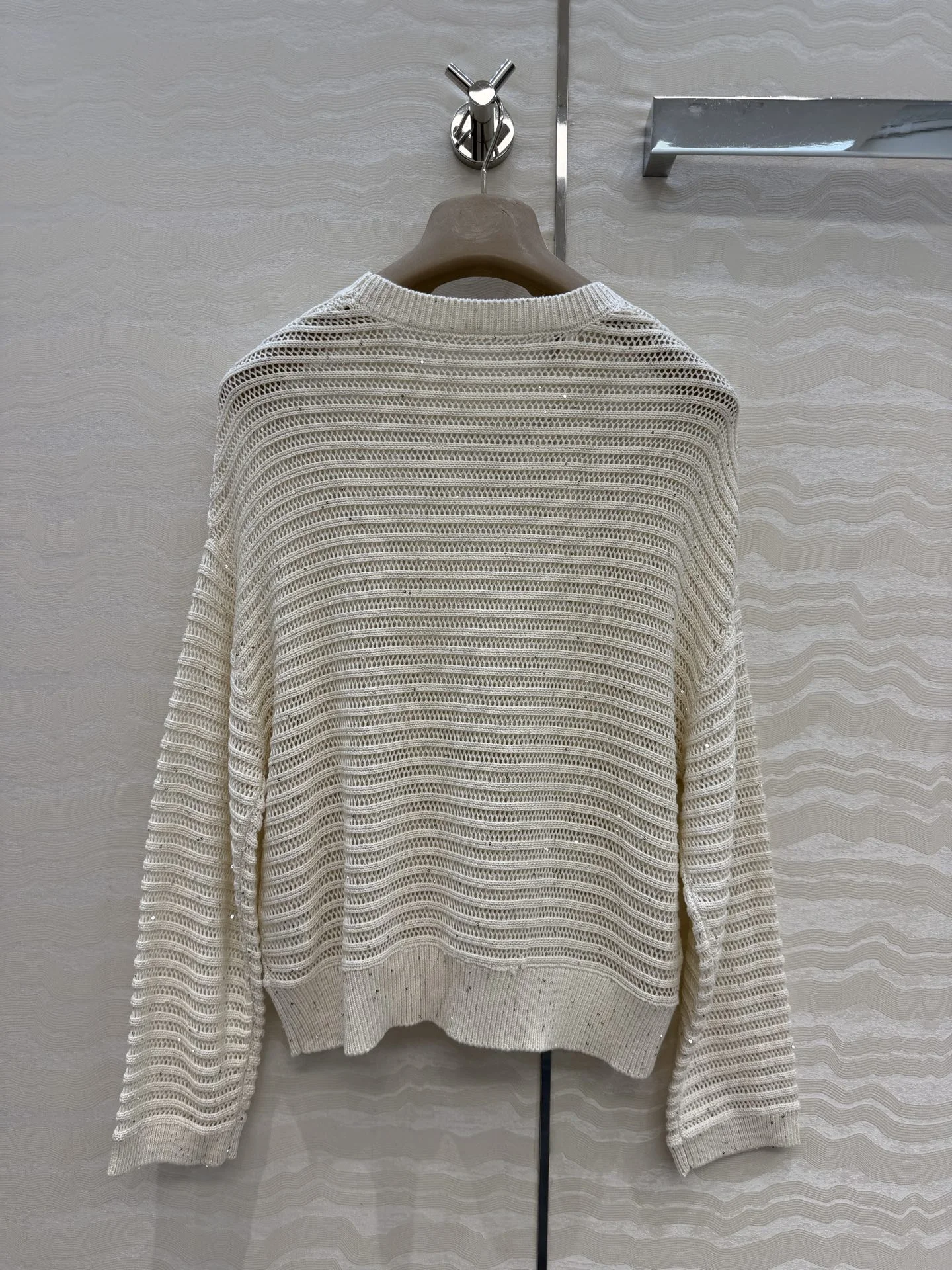 BRUNELLO CUCINELLI Sweaters Cotton Sequins Cream S-L B30202609062718 - Image 9