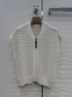 BRUNELLO CUCINELLI Sweaters Cotton Sequins White-Black S-L B20202609062722