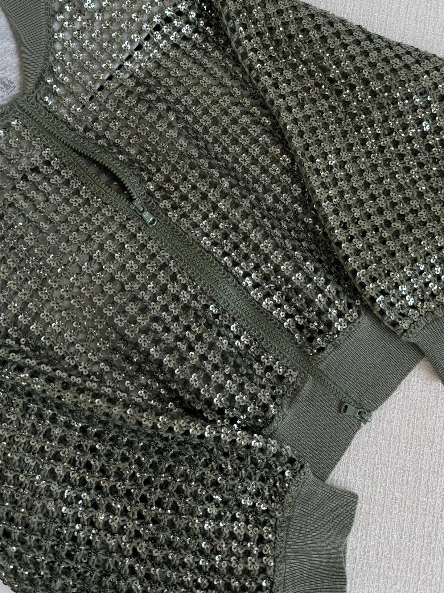 BRUNELLO CUCINELLI Sweaters Sequined Knit Green-Silver S-L D65202609061554 - Image 5