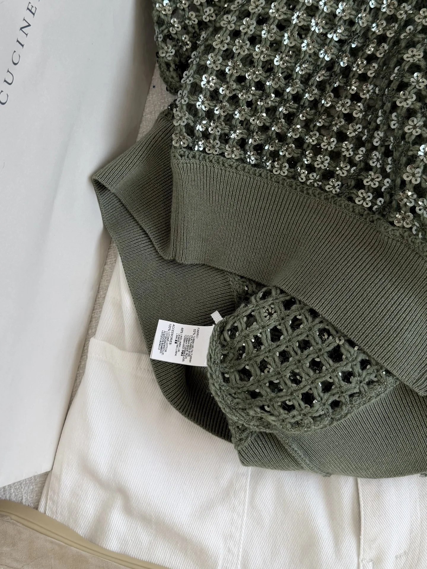 BRUNELLO CUCINELLI Sweaters Sequined Knit Green-Silver S-L D65202609061554 - Image 7