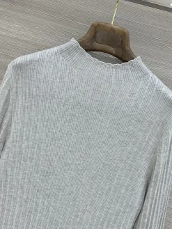 Alternative view of BRUNELLO CUCINELLI Sweaters Wool Metallic Grey M C25202609062052
