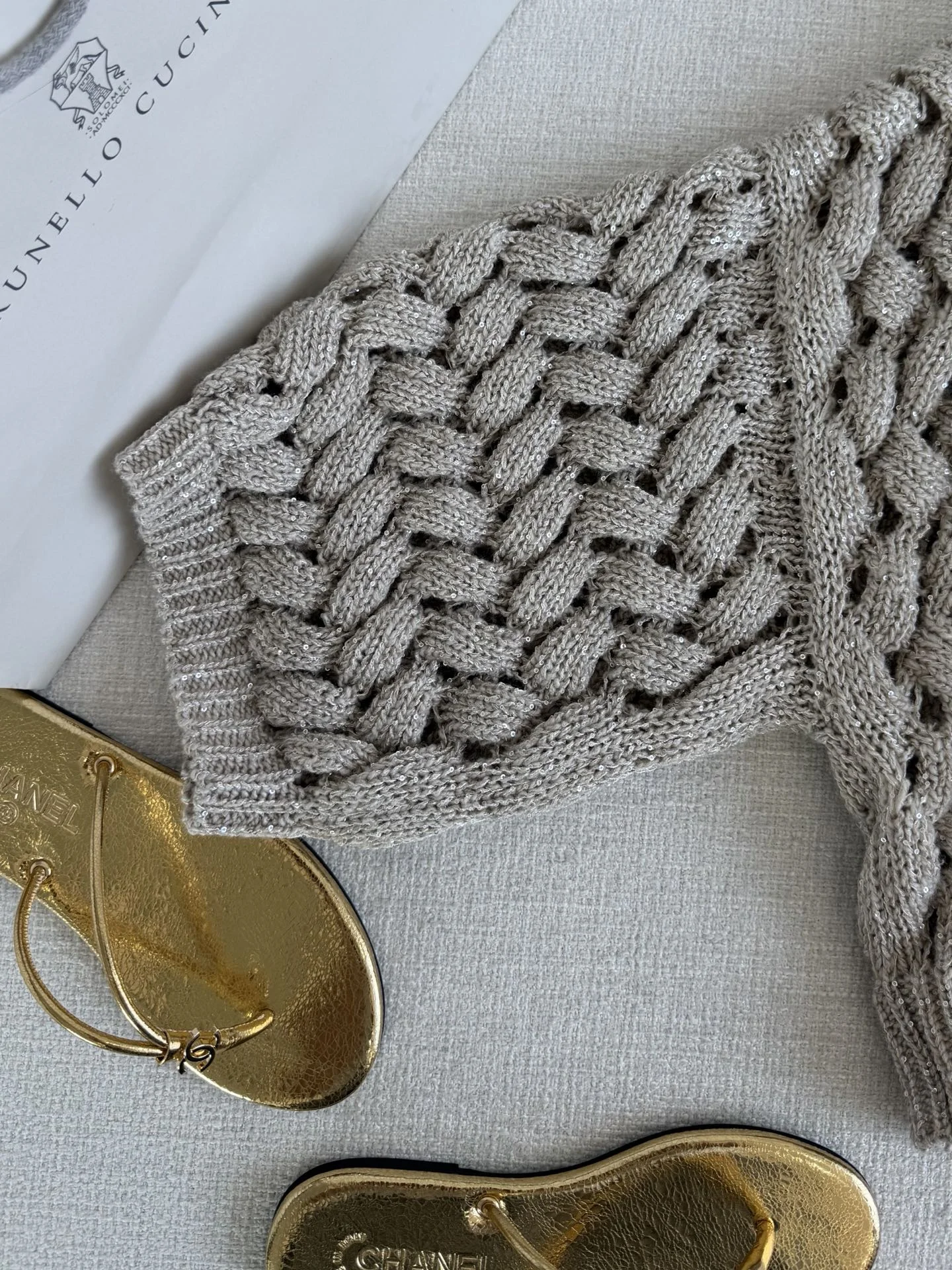 BRUNELLO CUCINELLI Sweaters Yarn Knit Beige S-L C55202609061548 - Image 4
