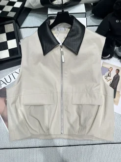 BRUNELLO CUCINELLI Vests Beige-Black S-L C95202609060326