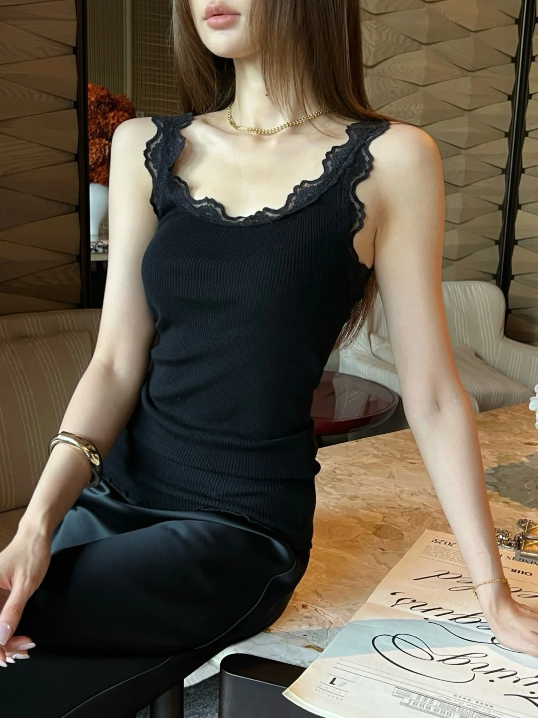BRUNELLO CUCINELLI Vests Lace Knit Black S_M_L A55202609062622 - Image 8