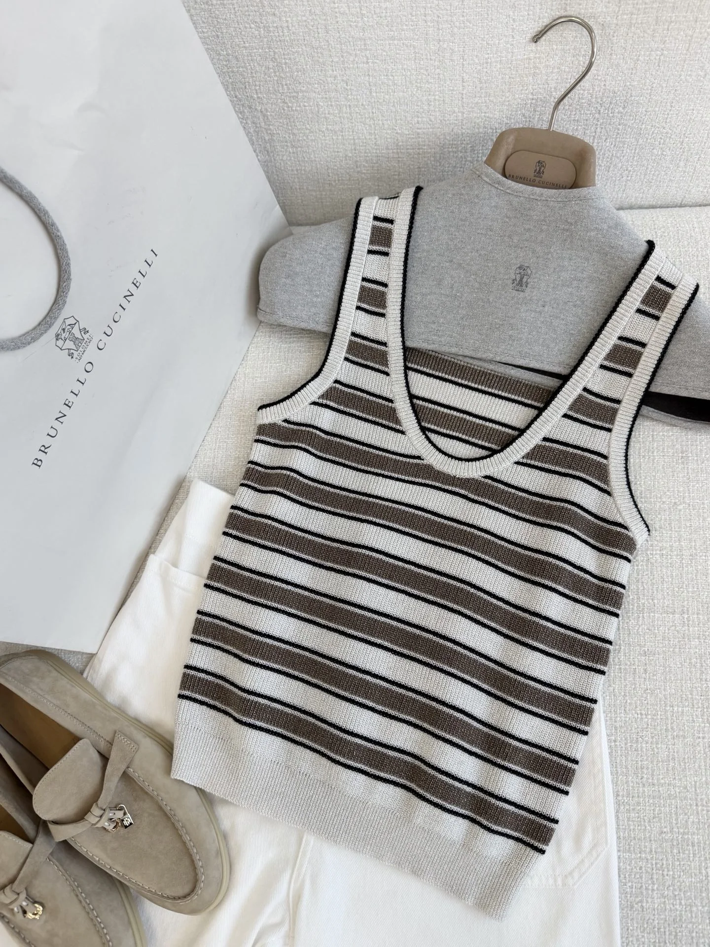 BRUNELLO CUCINELLI Vests White-Brown-Black S-L A95202609061550