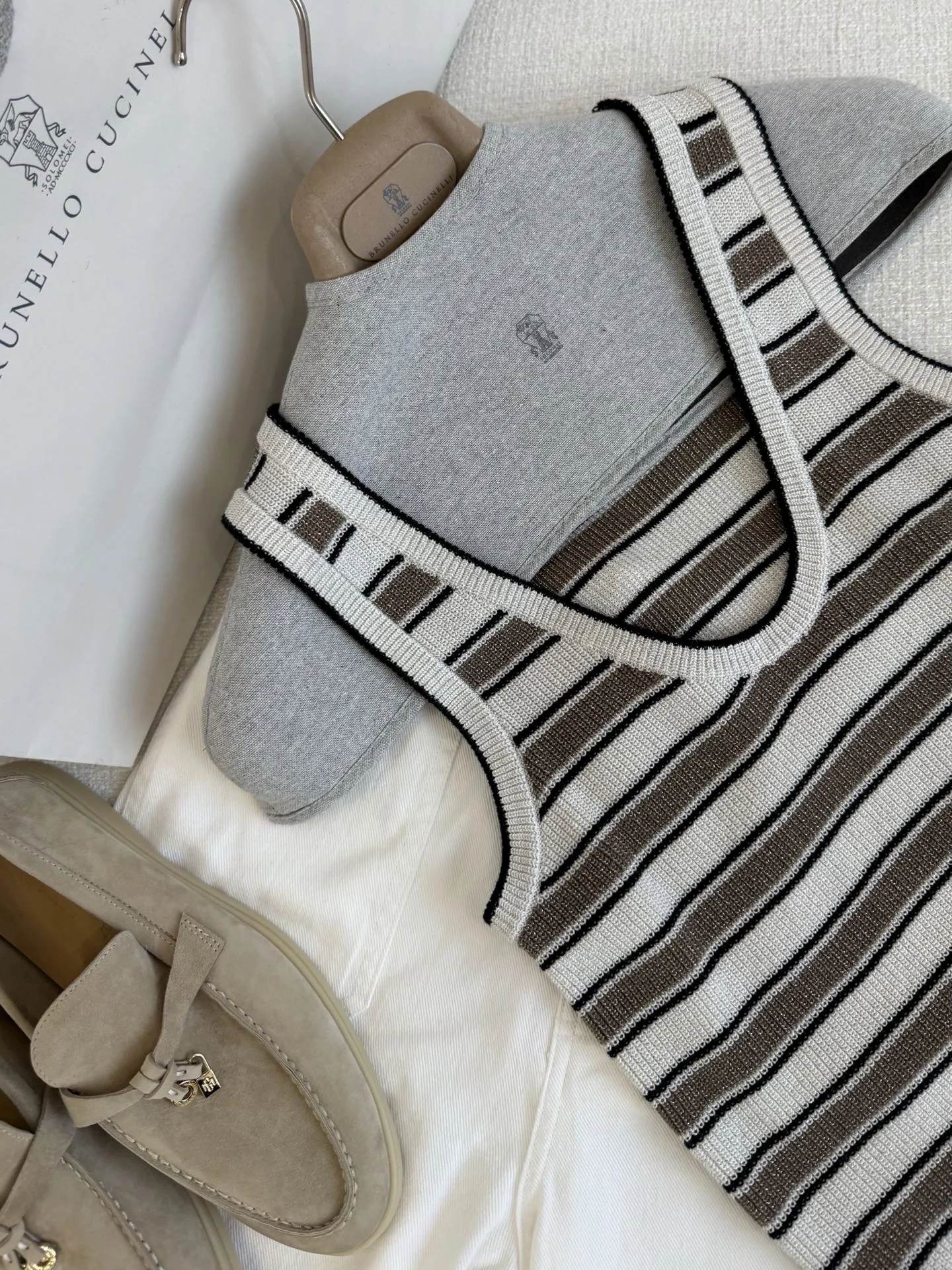 BRUNELLO CUCINELLI Vests White-Brown-Black S-L A95202609061550 - Image 3
