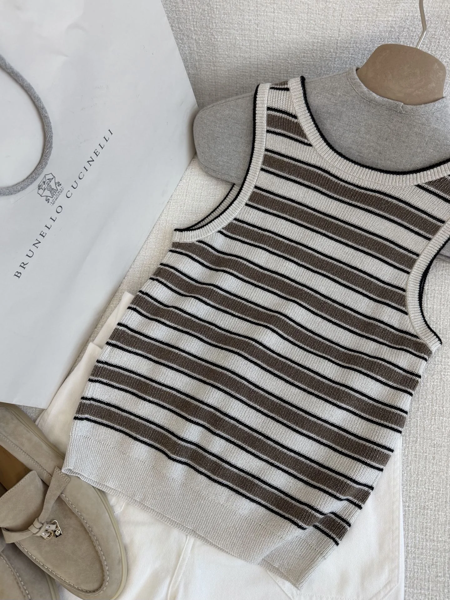 BRUNELLO CUCINELLI Vests White-Brown-Black S-L A95202609061550 - Image 8