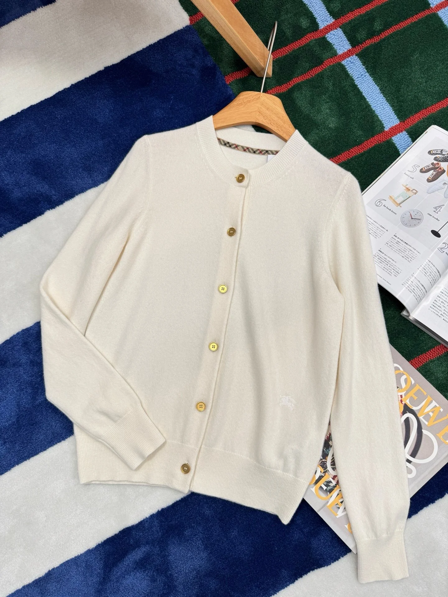BURBERRY Sweaters Knit White-Gold S-M-L C85202609060671 - Image 7