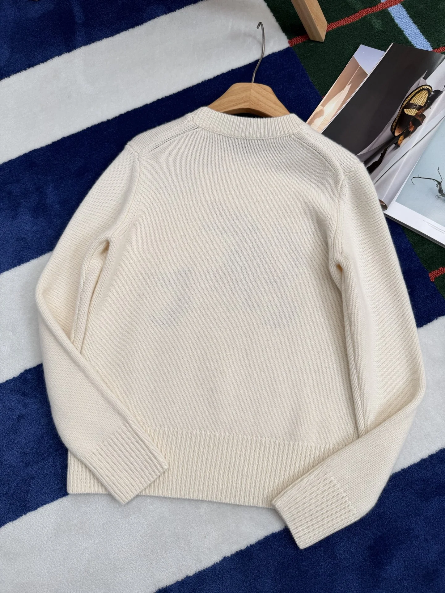 BURBERRY Sweaters Wool Cashmere Blend Cream-Pink S-L E05202609060037 - Image 6