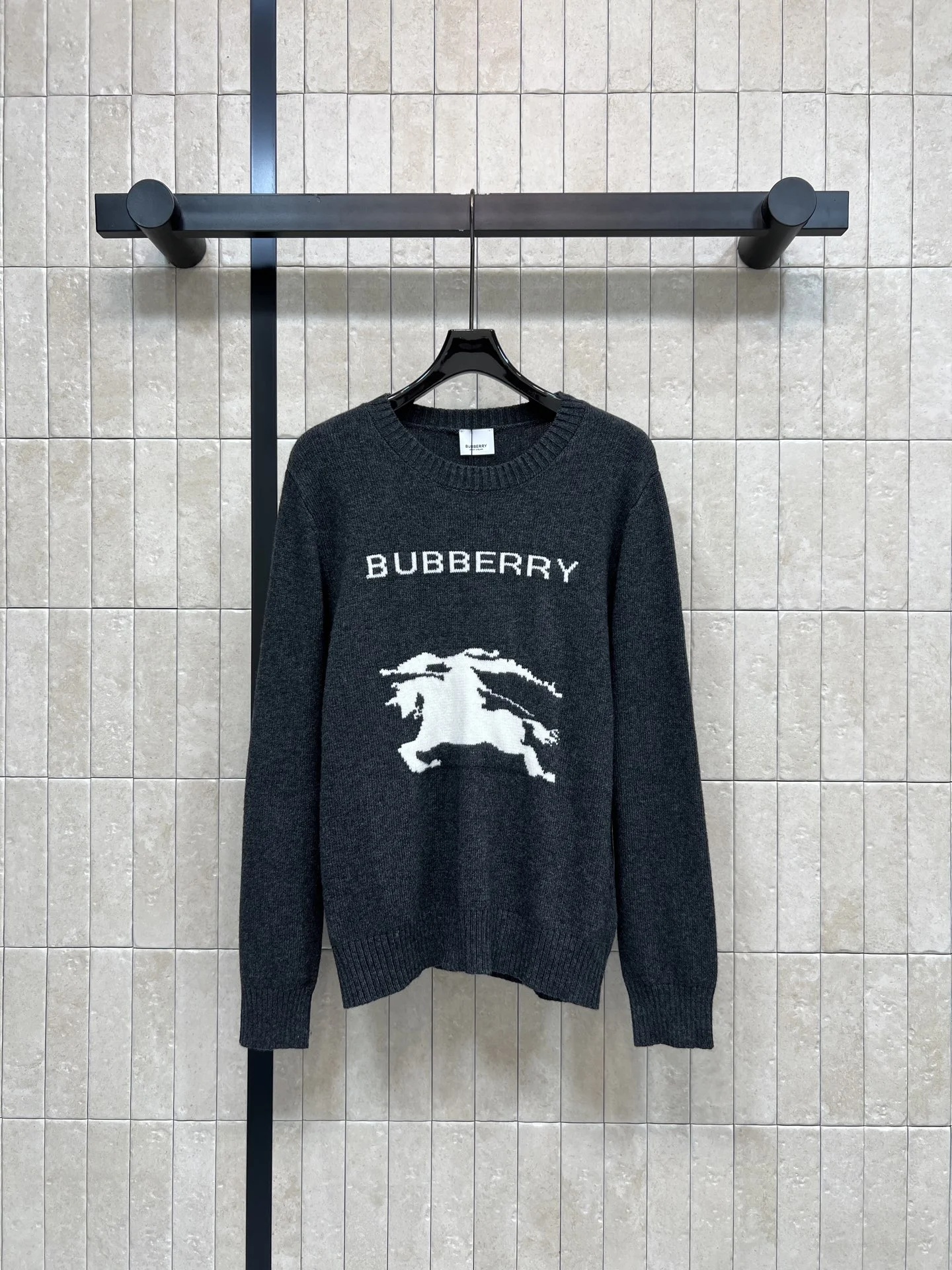 BURBERRY Sweaters Wool Cashmere Tan-Charcoal-Navy S-M-L A90202609060008 - Image 4