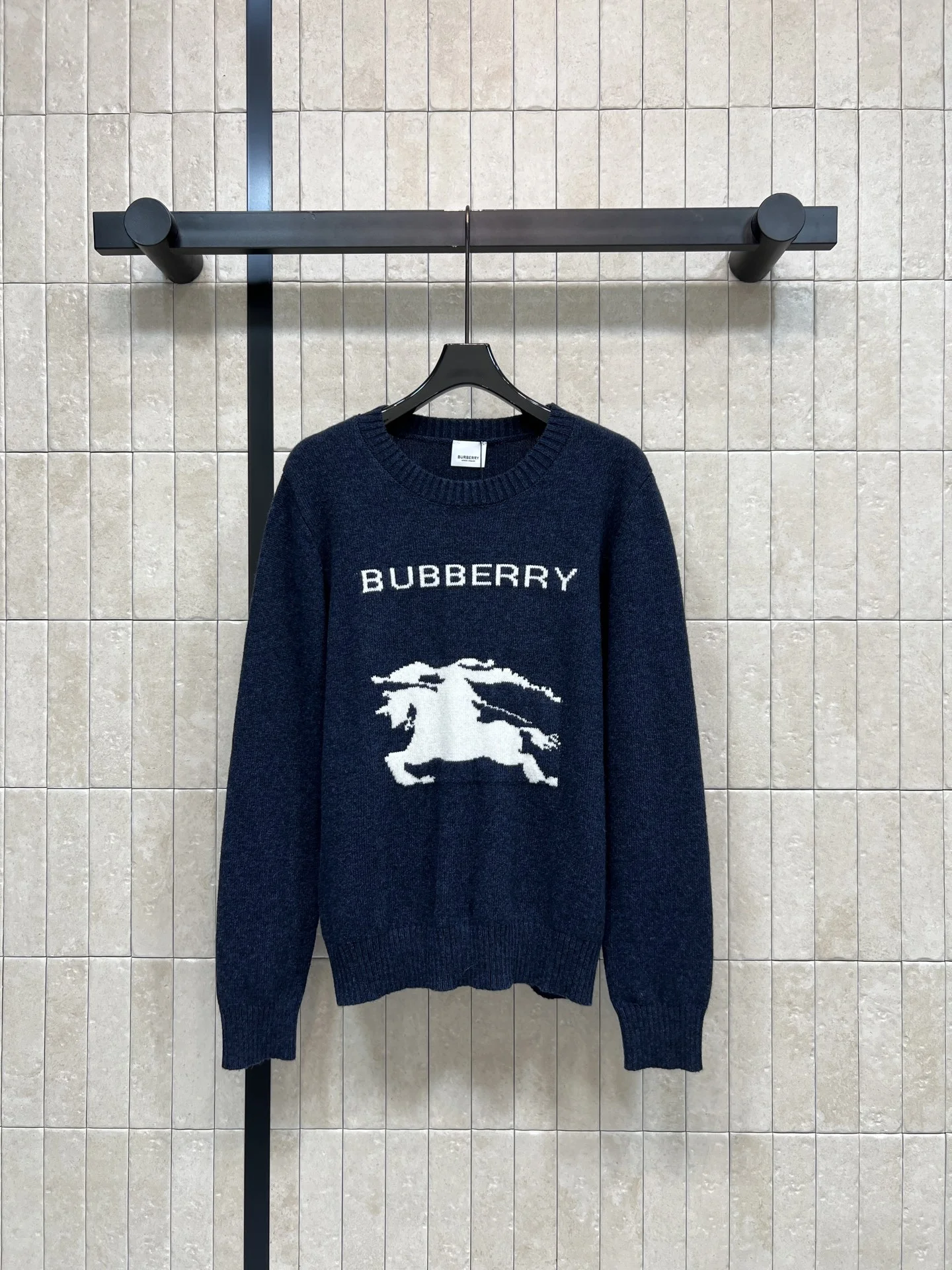 BURBERRY Sweaters Wool Cashmere Tan-Charcoal-Navy S-M-L A90202609060008 - Image 5
