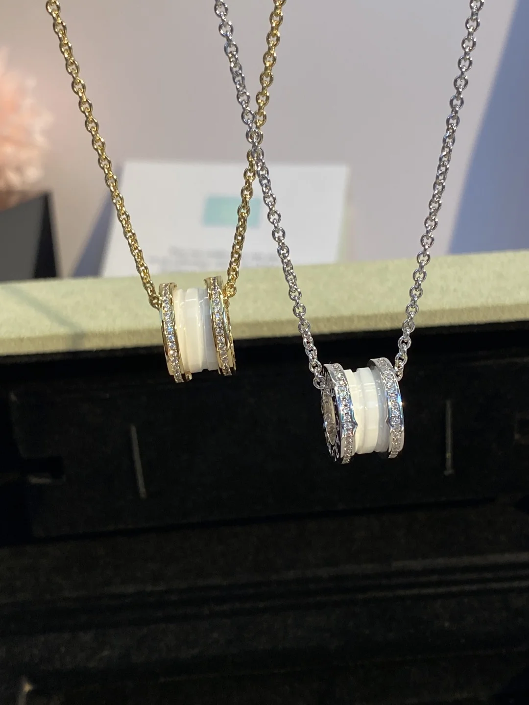 BVLGARI Necklaces Gold Ceramic Diamonds A55202609070035