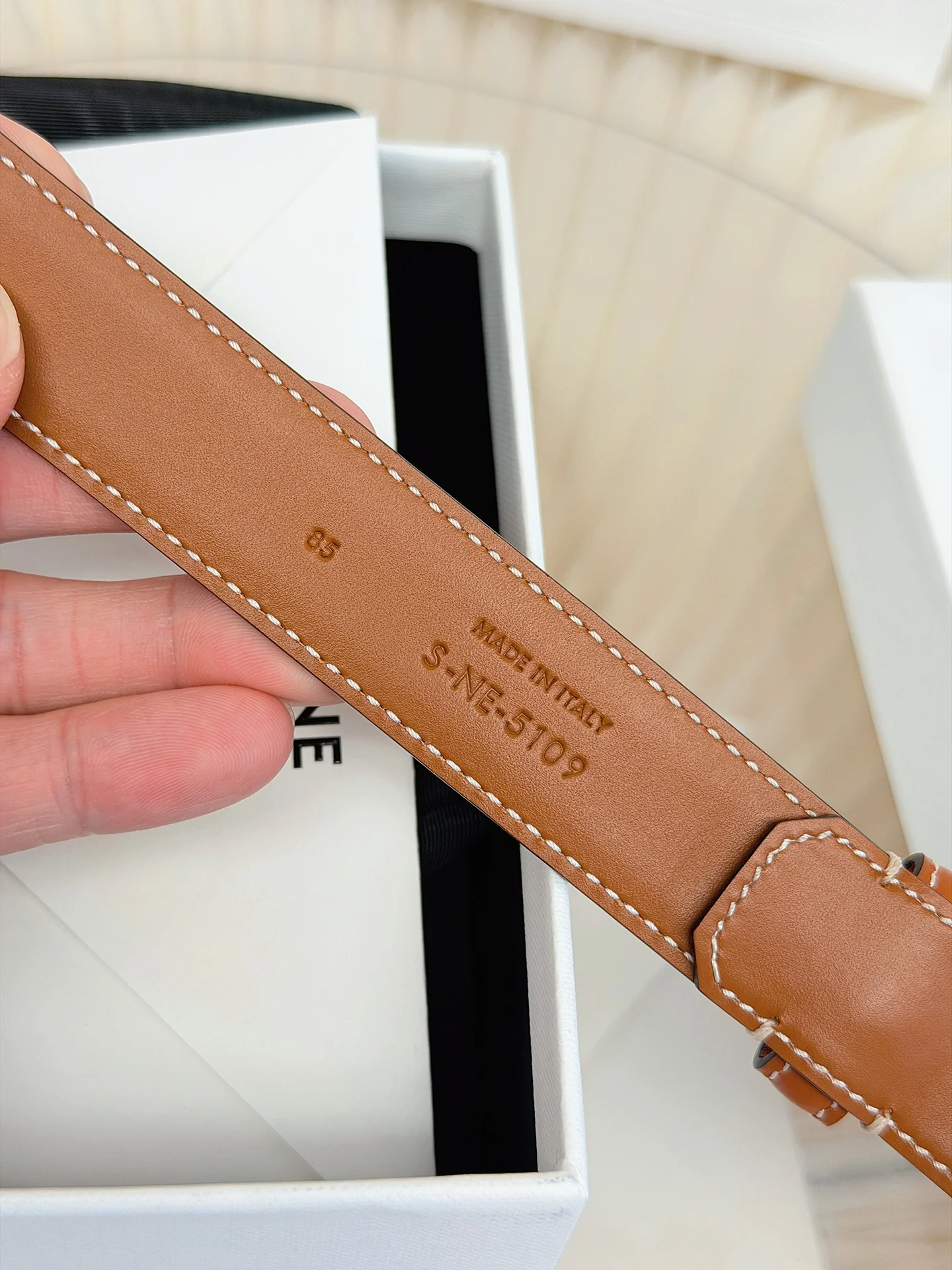 CELINE Belts Brown-Gold 1cm Width A60202609070058 - Image 7
