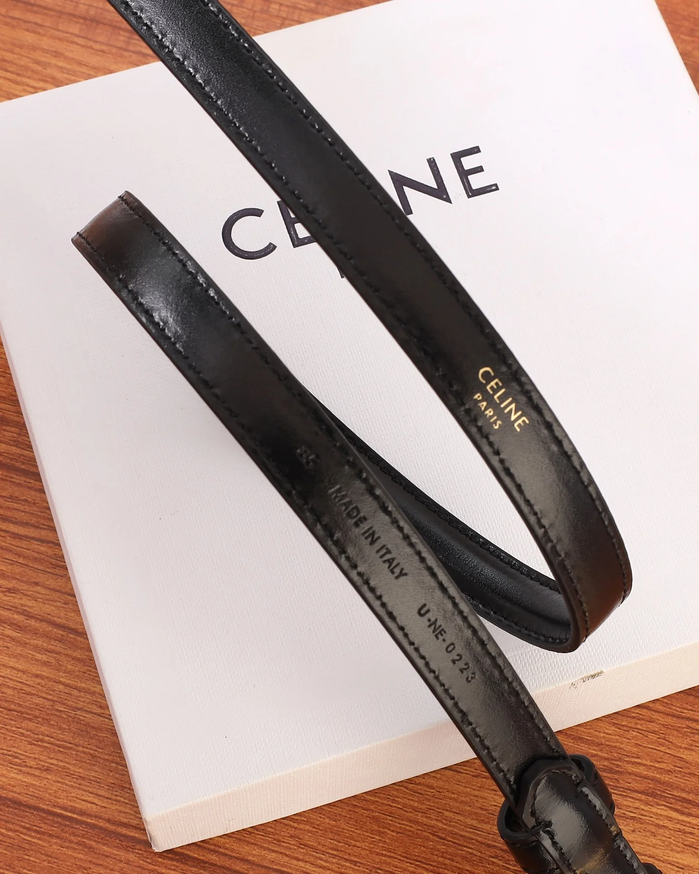 CELINE Belts Calf Leather Black-Gold A70202609070098 - Image 6