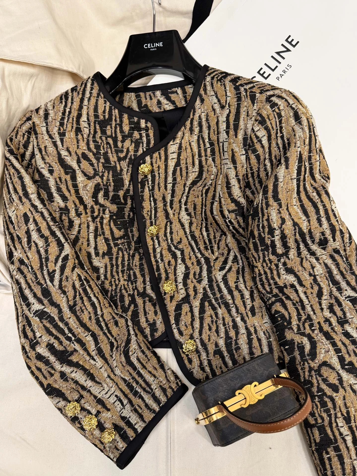 CELINE Jackets Black-Gold S-L C65202609061035