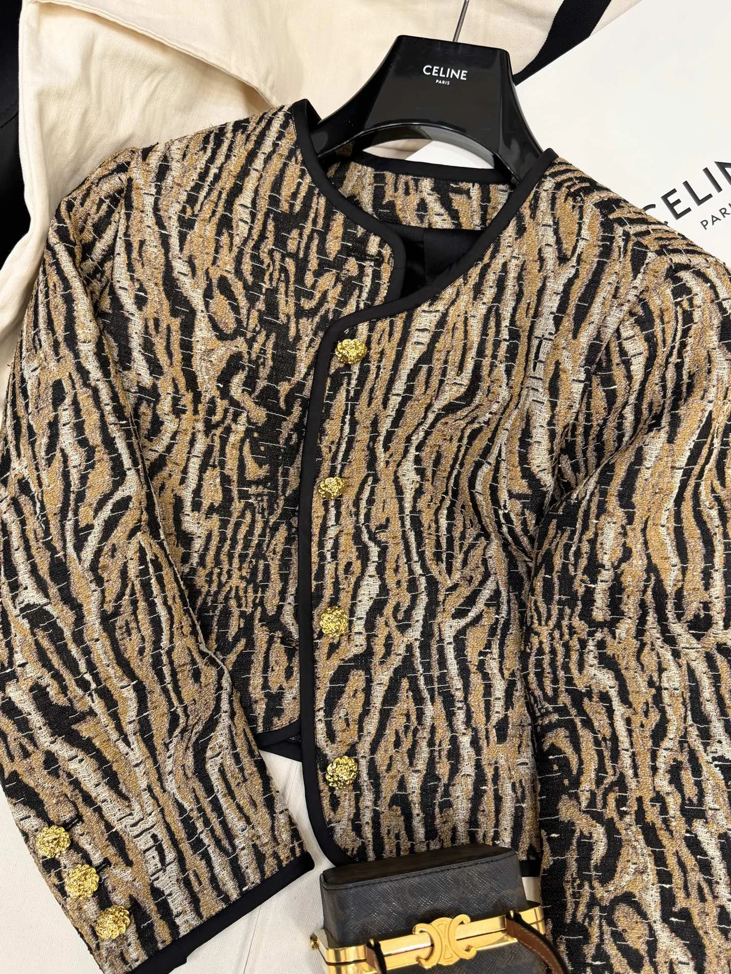 CELINE Jackets Black-Gold S-L C65202609061035 - Image 2