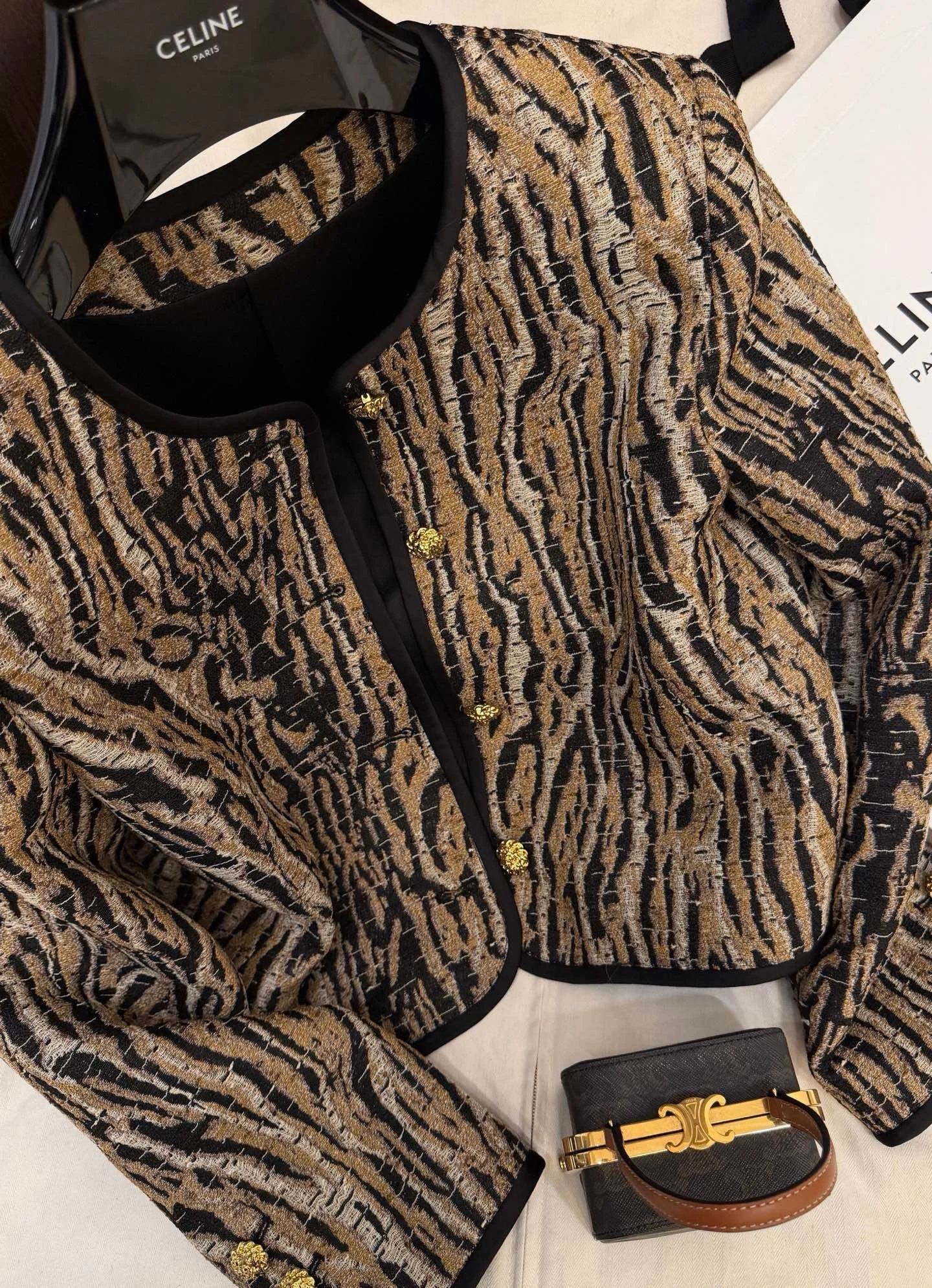 CELINE Jackets Black-Gold S-L C65202609061035 - Image 8