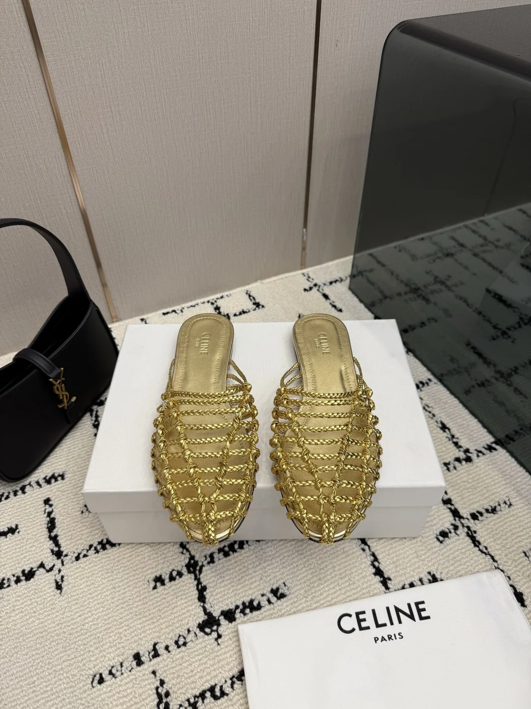 CELINE Mules Calfskin Leather Gold EU35-40 B70202609110291