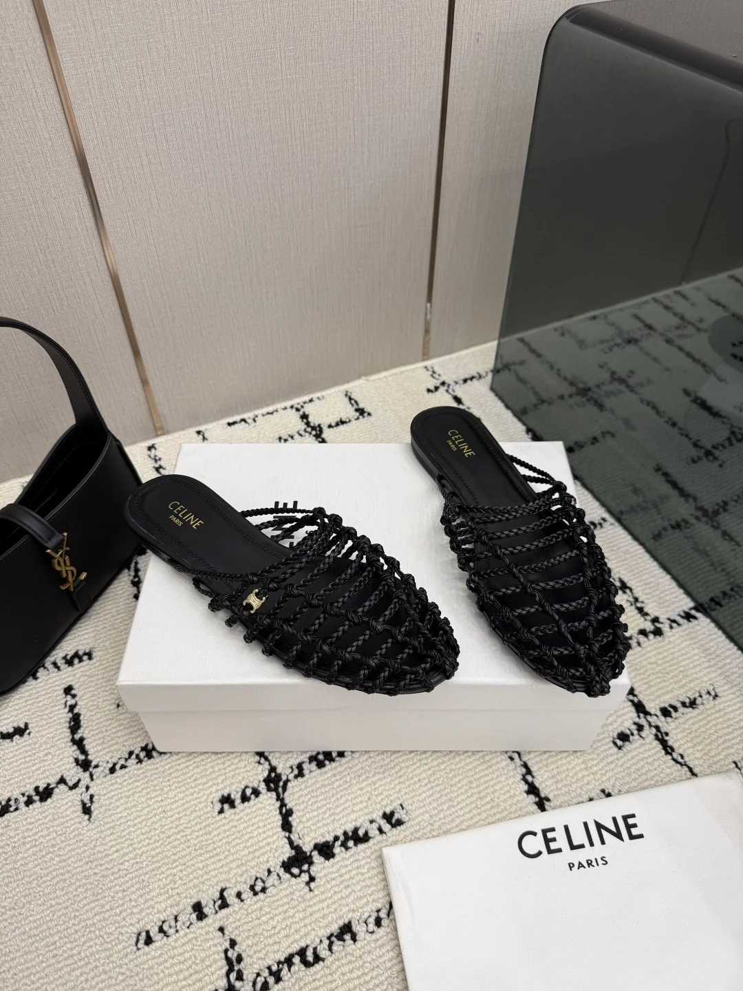 CELINE Mules Leather Black EU35-40 B70202609110294 - Image 2