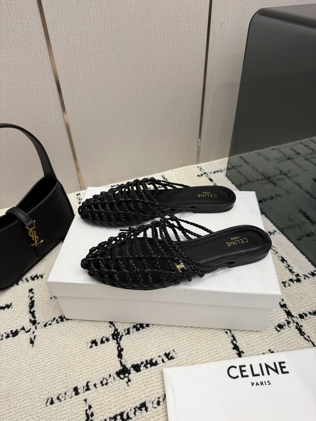 CELINE Mules Leather Black EU35-40 B70202609110294 - Image 4