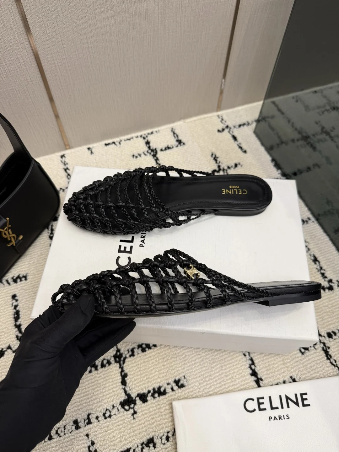 CELINE Mules Leather Black EU35-40 B70202609110294 - Image 5