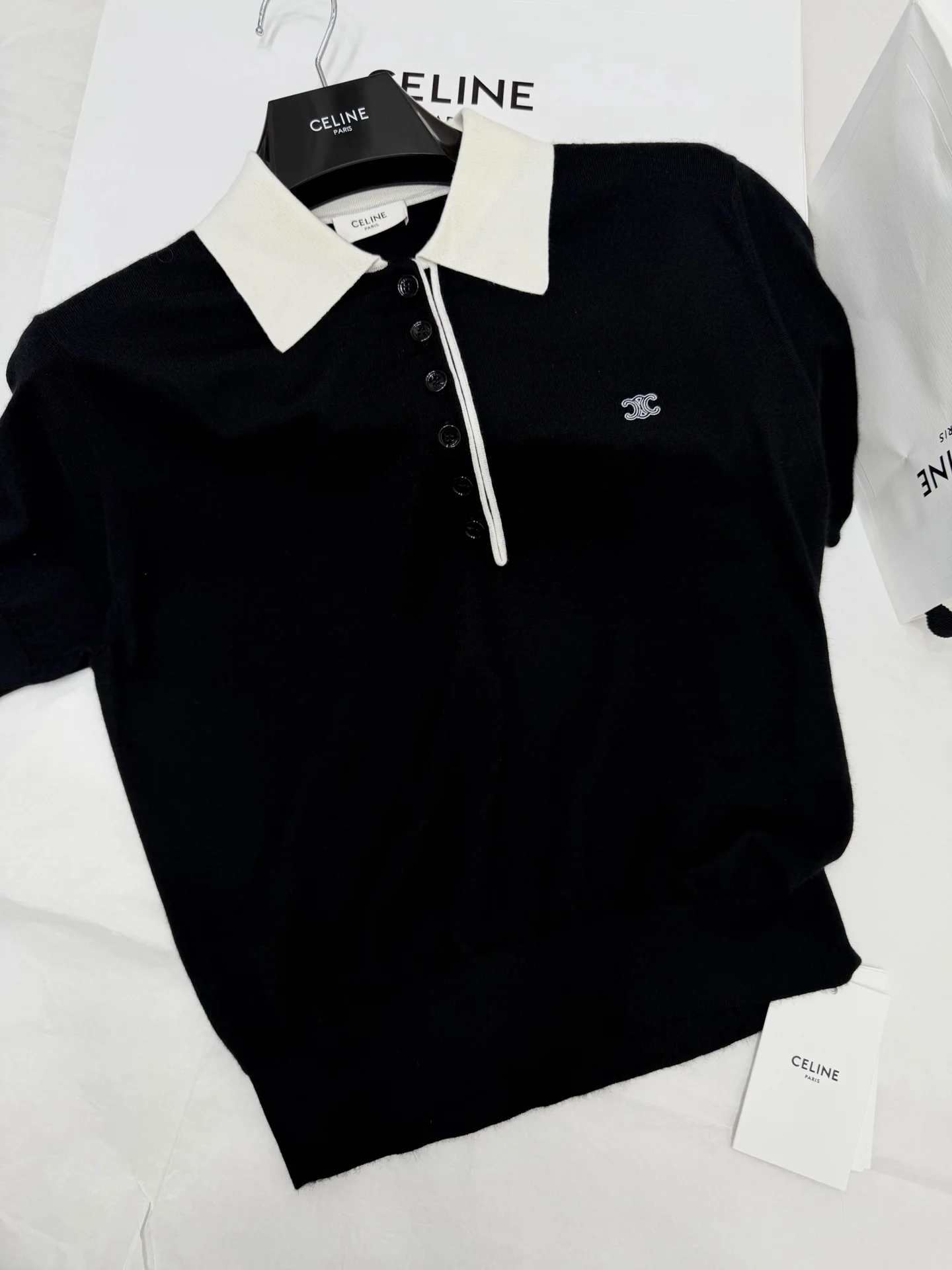 CELINE Polos Black-White S-L C15202609063631