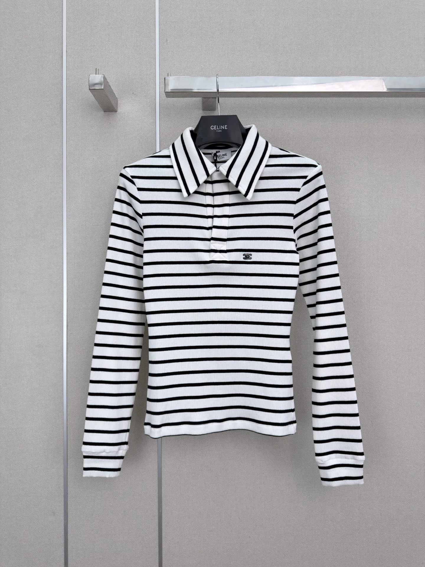 CELINE Polos White-Black S-L A60202609063481