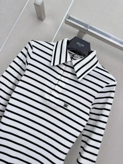 Alternative view of CELINE Polos White-Black S-L A60202609063481
