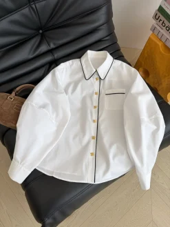 CELINE Shirts White-Black-Gold S-L B65202609060358