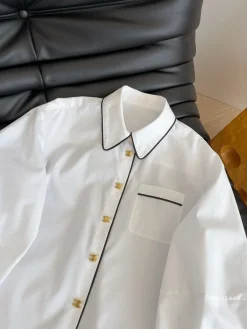 Alternative view of CELINE Shirts White-Black-Gold S-L B65202609060358