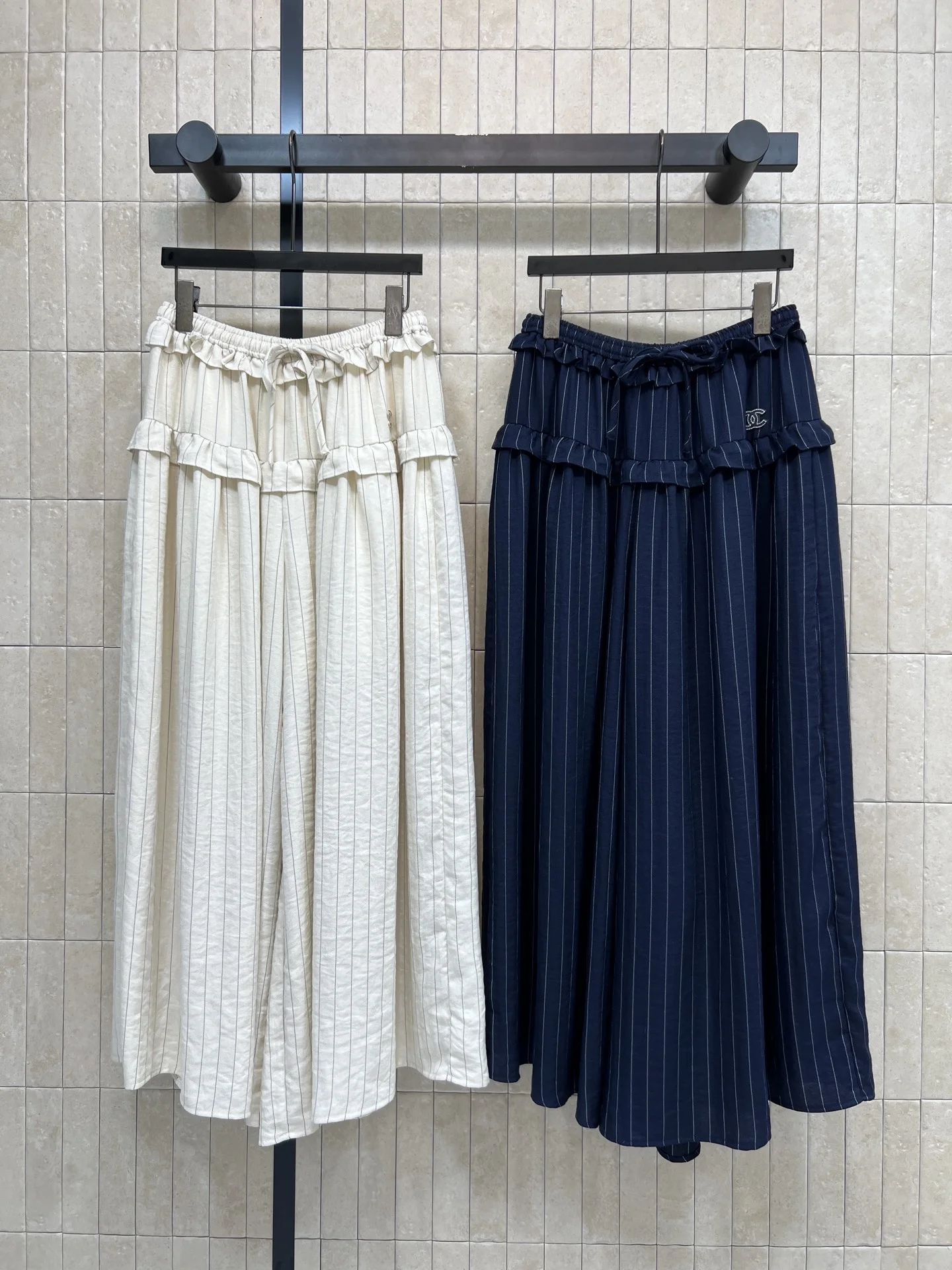 CELINE Skirts Cream-Navy S-M-L B55202609062491