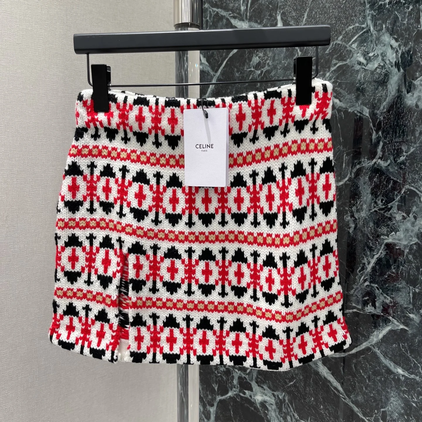 CELINE Skirts White-Red-Black S-L B10202609061653 - Image 2
