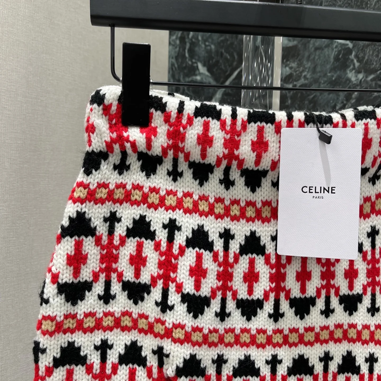 CELINE Skirts White-Red-Black S-L B10202609061653 - Image 3