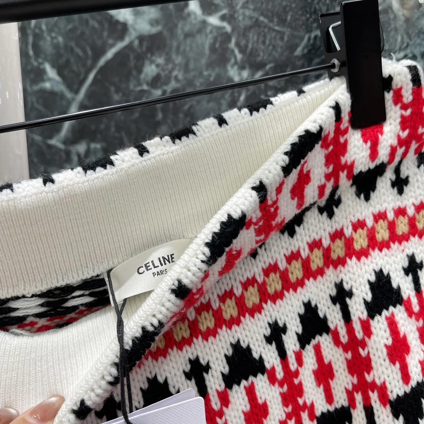 CELINE Skirts White-Red-Black S-L B10202609061653 - Image 6