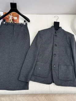 CELINE Suits Cotton Blend Gray S-M-L C45202609062241