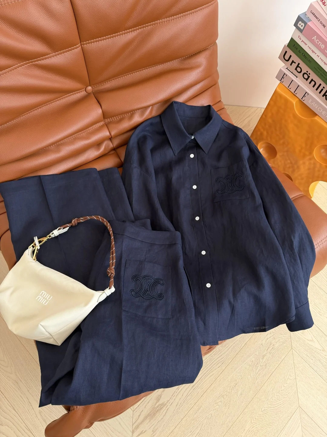 CELINE Suits Navy-Brown-White S-L B75202609061748 - Image 3