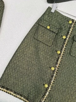 Alternative view of CELINE Suits Tweed Green-Gold S-L C05202609060564