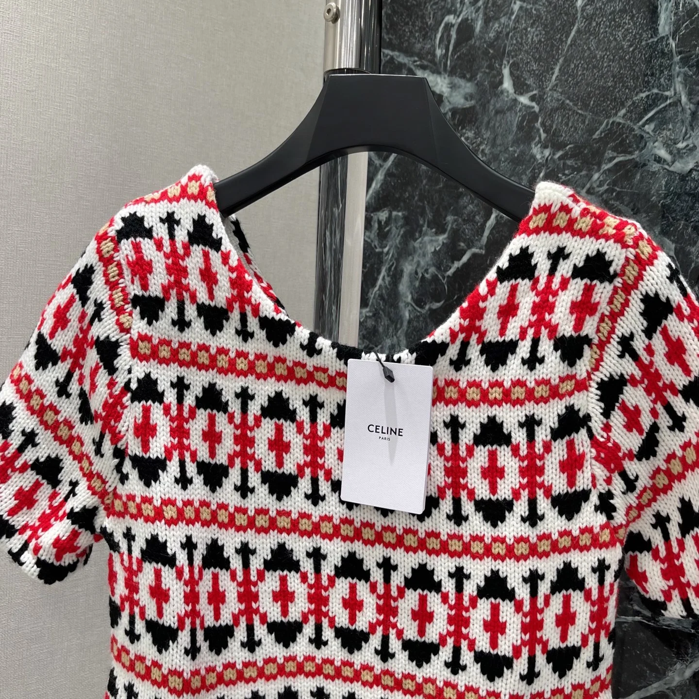 CELINE Sweaters White-Red-Black S-L B30202609061652 - Image 3