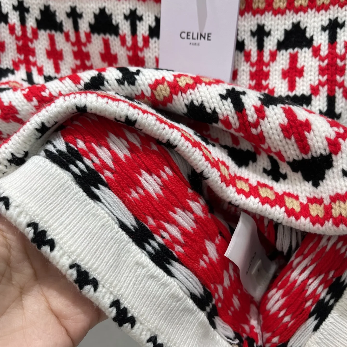 CELINE Sweaters White-Red-Black S-L B30202609061652 - Image 6
