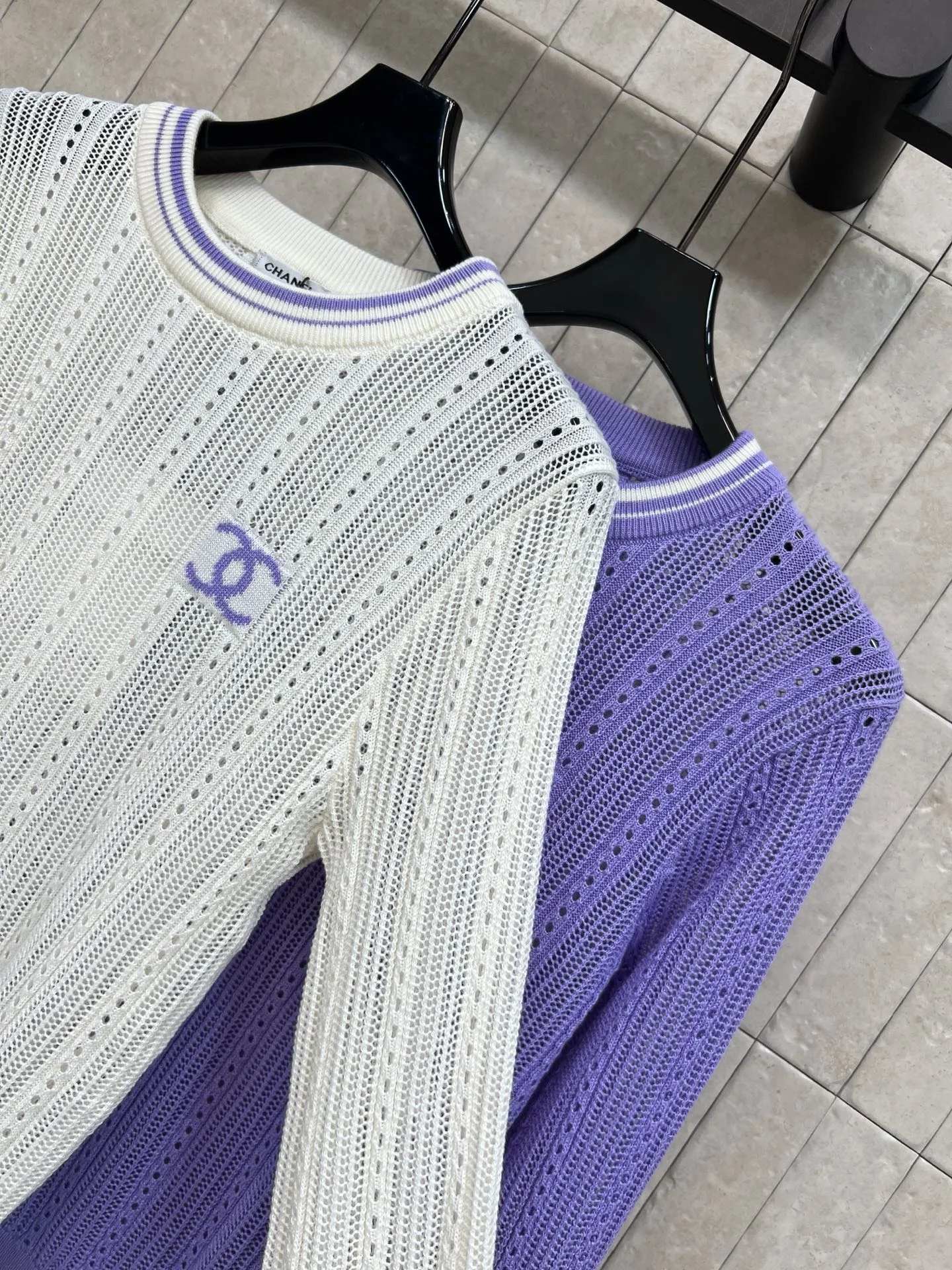 CELINE Sweaters Wool Knit White-Purple S-L A95202609061603 - Image 4