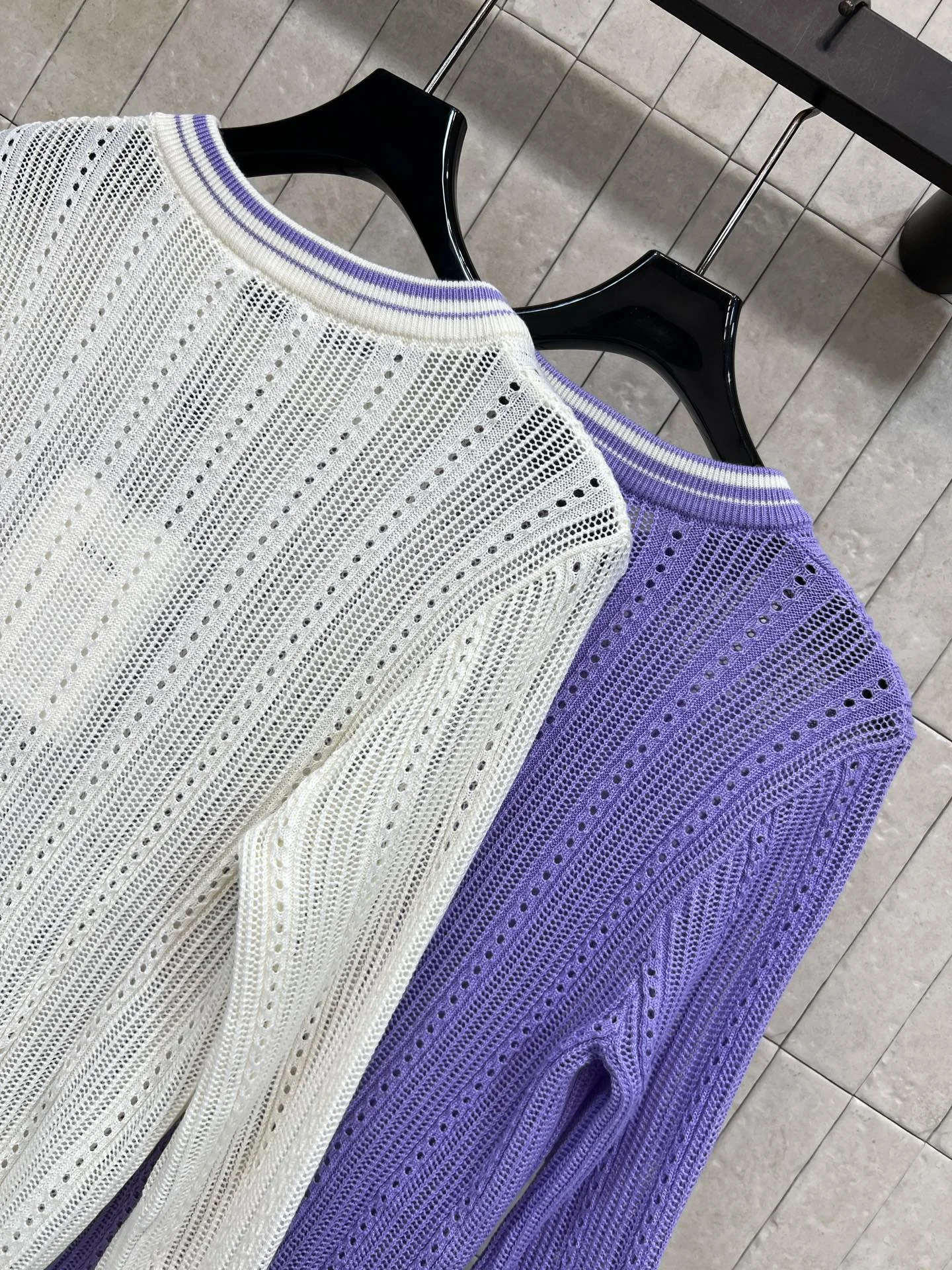CELINE Sweaters Wool Knit White-Purple S-L A95202609061603 - Image 8