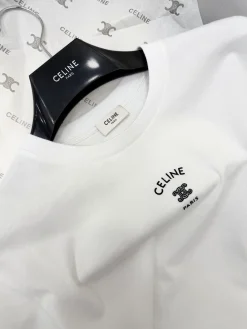 Alternative view of CELINE T-shirts Cotton White-Black S-M-L B15202609063632