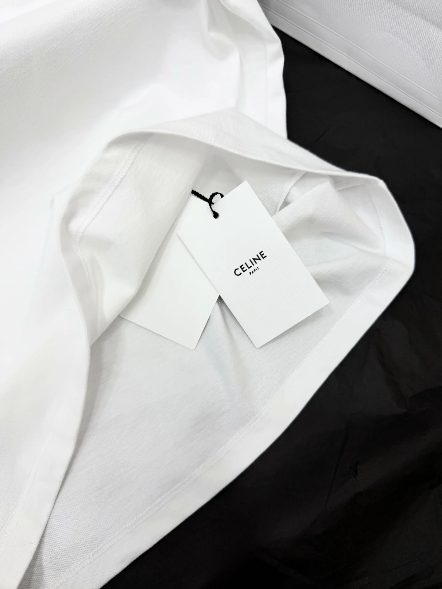 CELINE T-shirts Cotton White-Black S-M-L B15202609063632 - Image 5