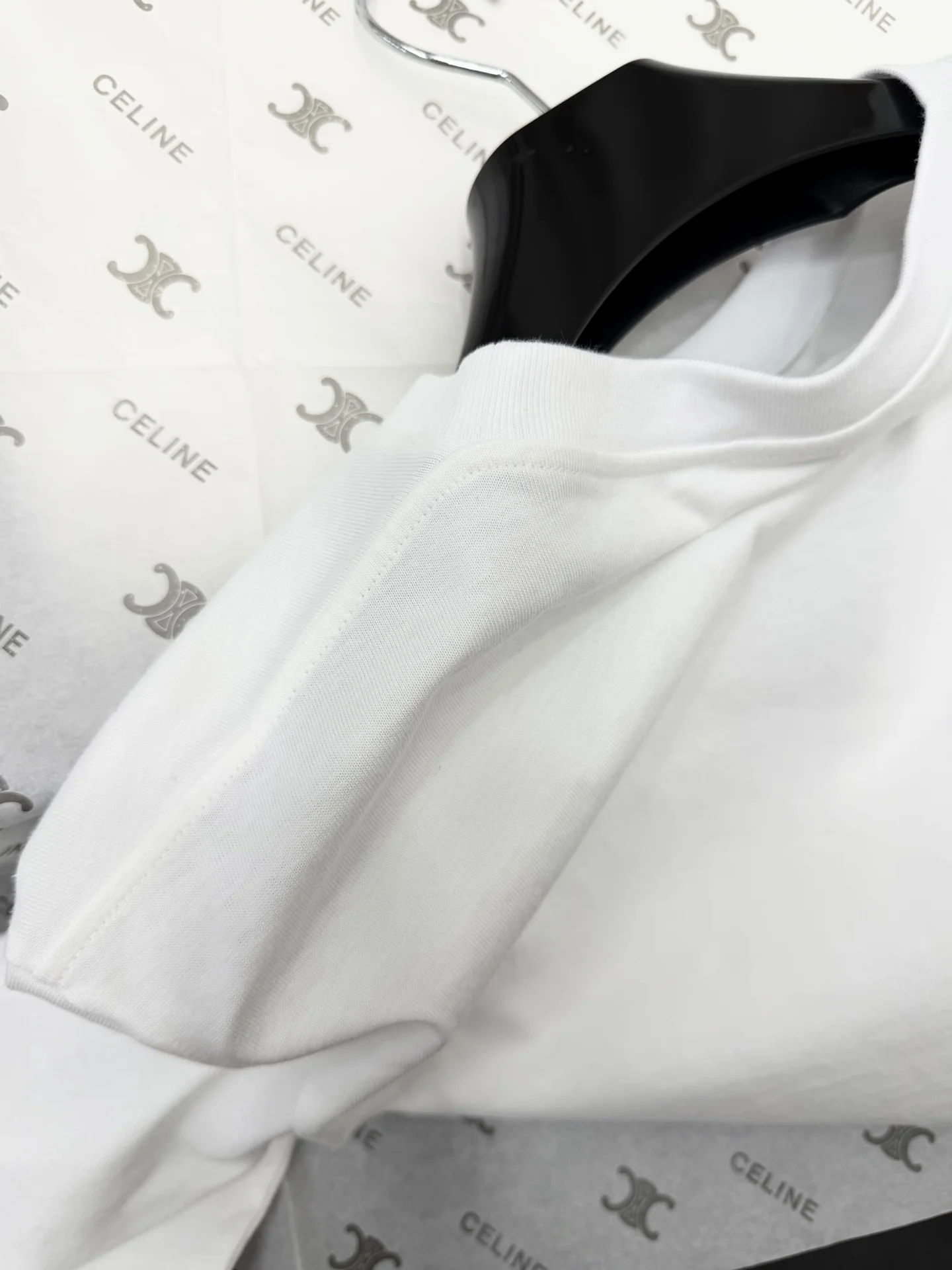 CELINE T-shirts Cotton White-Black S-M-L B15202609063632 - Image 6