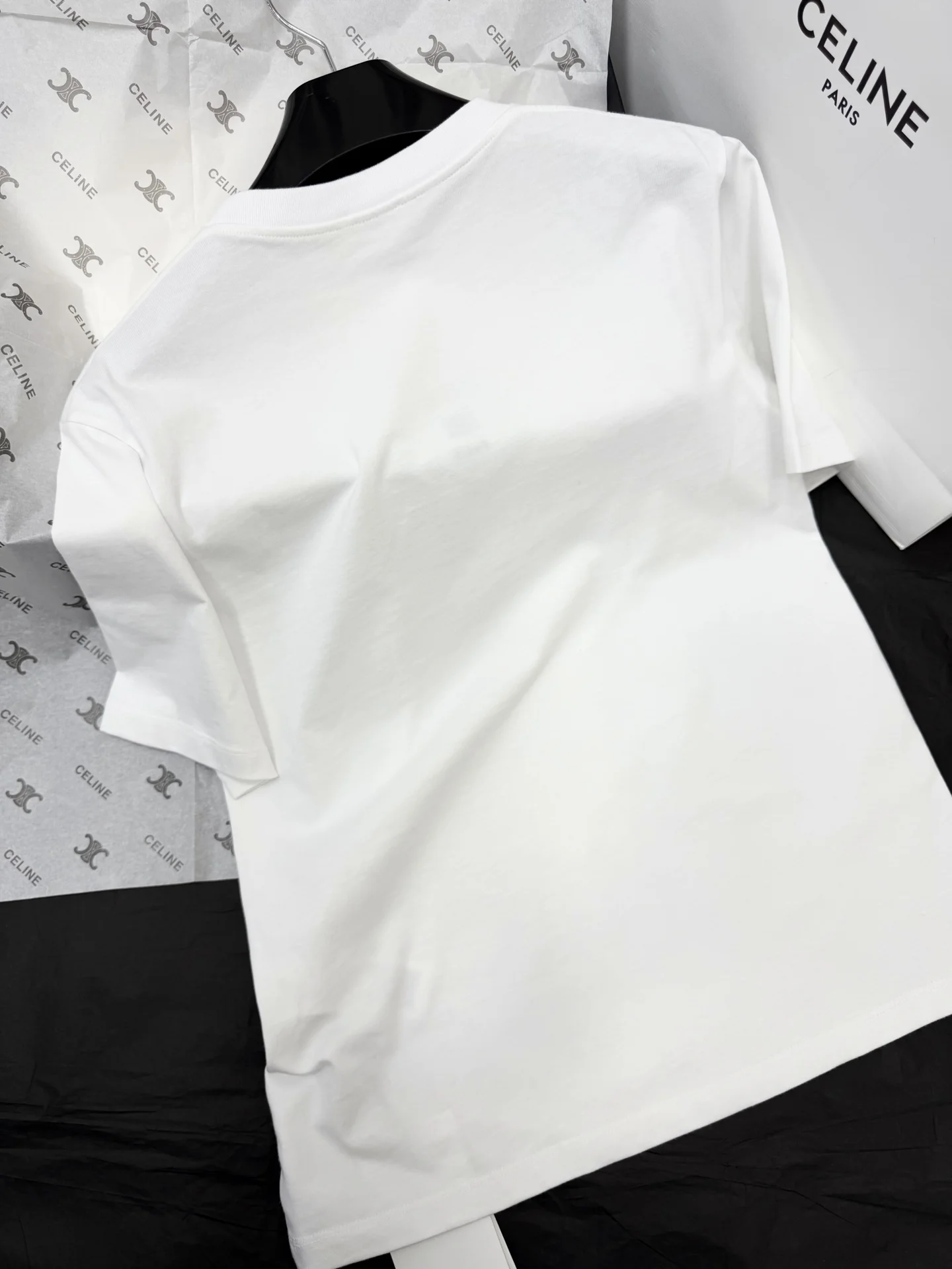 CELINE T-shirts Cotton White-Black S-M-L B15202609063632 - Image 9