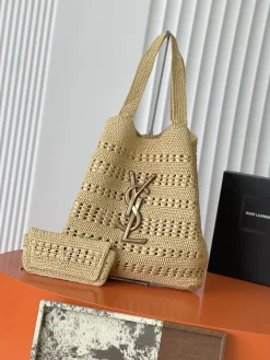 Alternative view of CELINE Totes Bags Raffia Beige-Gold One Size F50202609090437