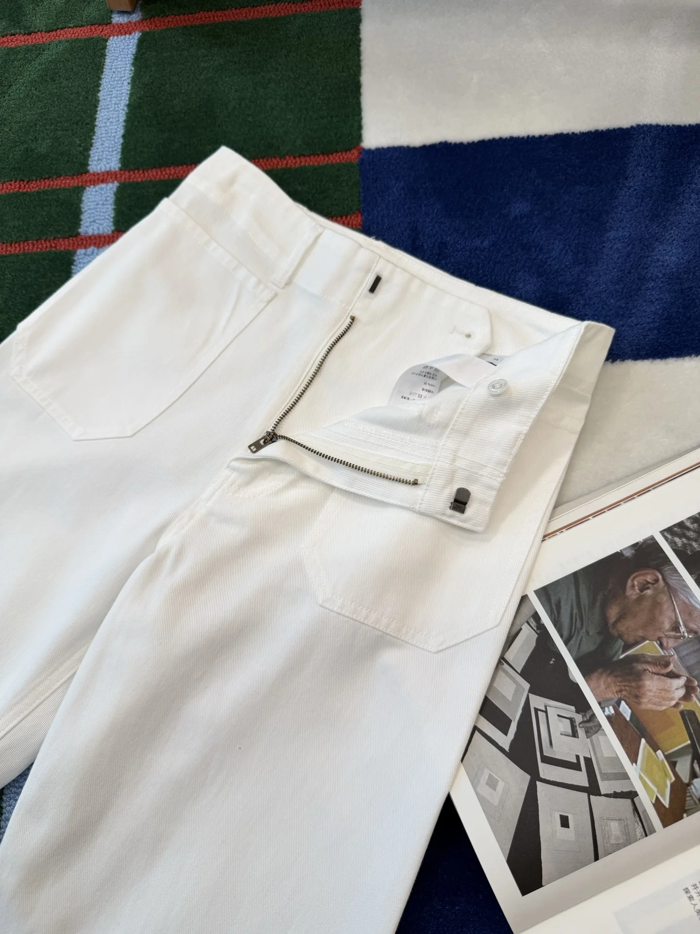 CELINE Trousers Denim White S-M-L C15202609061773 - Image 4