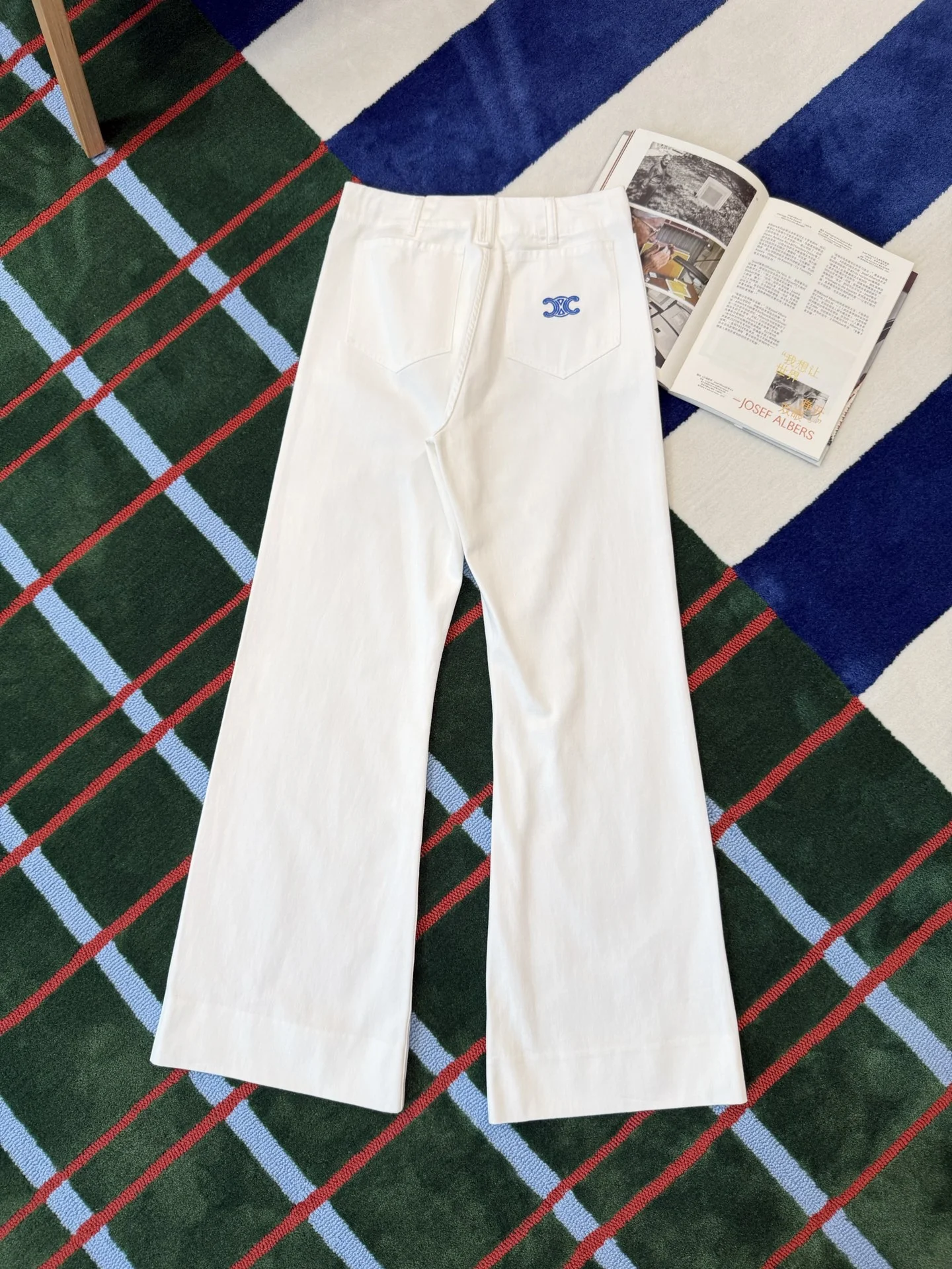 CELINE Trousers Denim White S-M-L C15202609061773 - Image 5